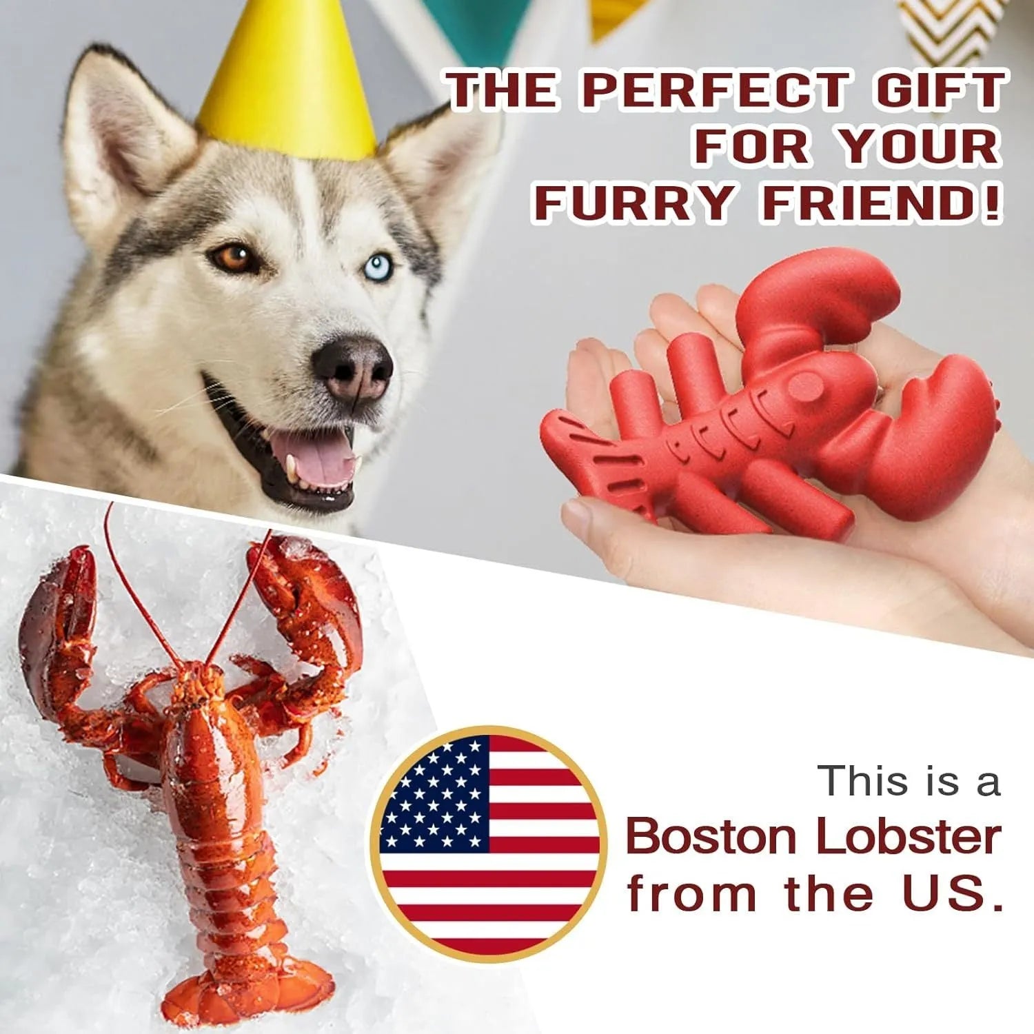 Red durable dog chew toy for large breed aggressive chewers measuring 170mm long