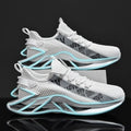Men's casual breathable shoes with a fly woven mesh upper in a solid colour.