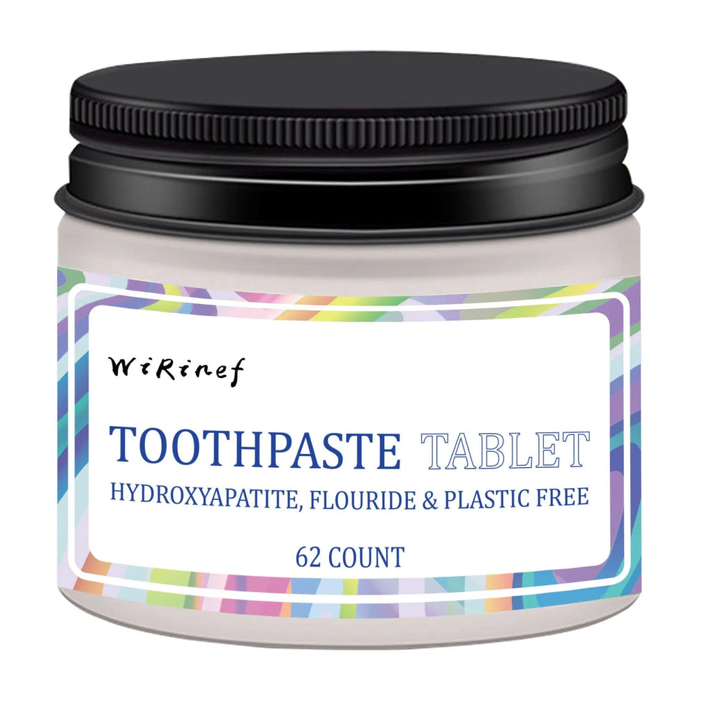 62 portable toothpaste tablets in TP19 solid formulation for travel oral care