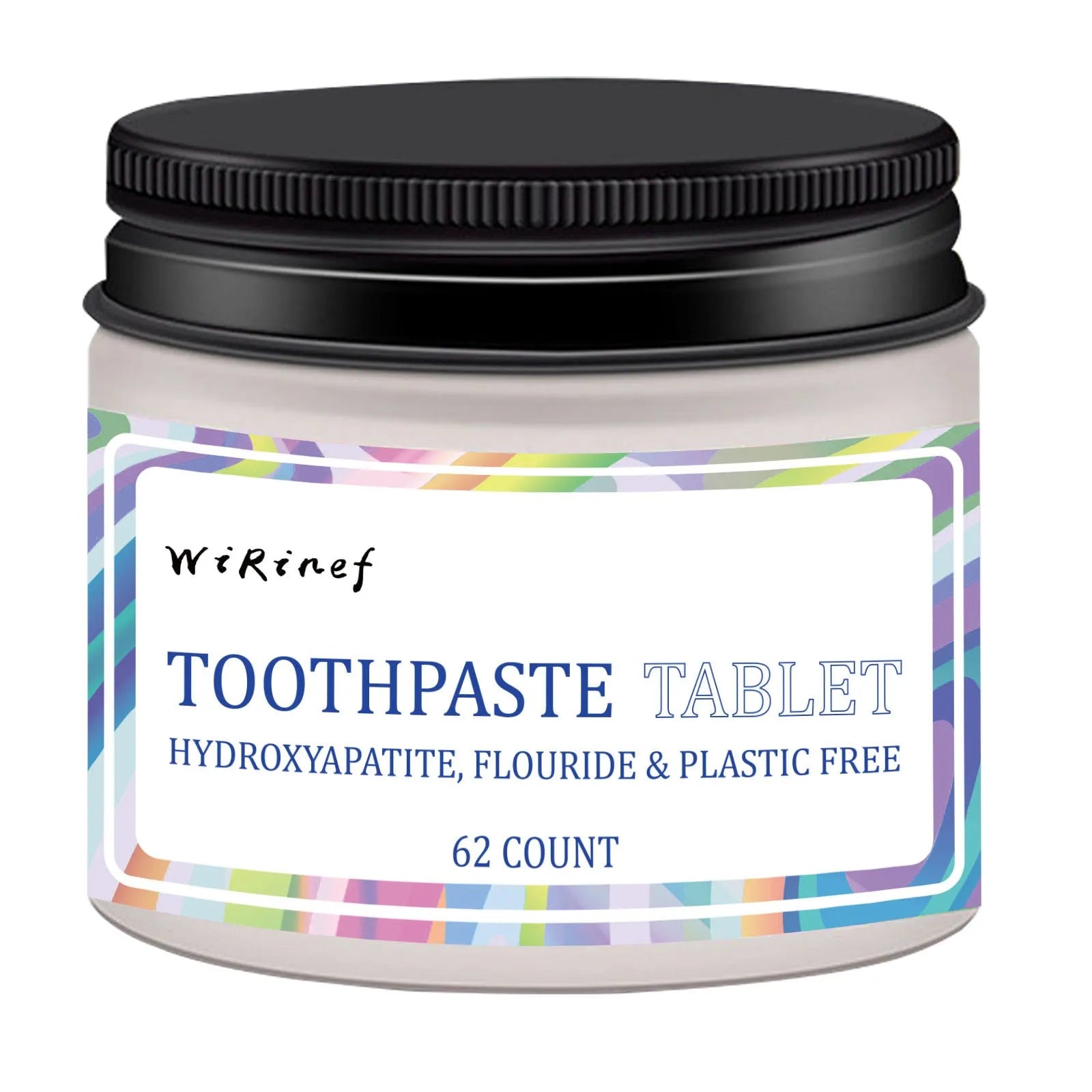 62 portable toothpaste tablets in TP19 solid formulation for travel oral care