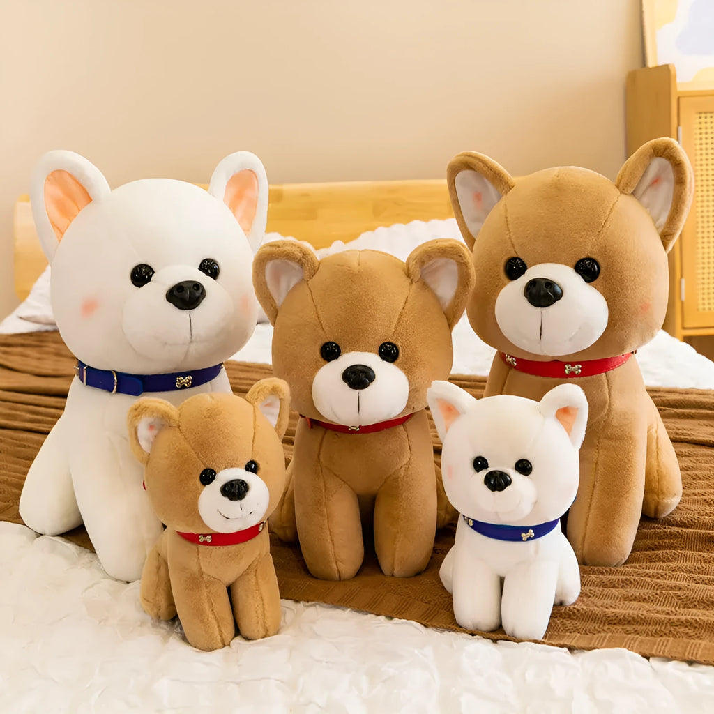 Cartoon cute puppy plush toy in brown colour, 25cm height, with PP cotton filling