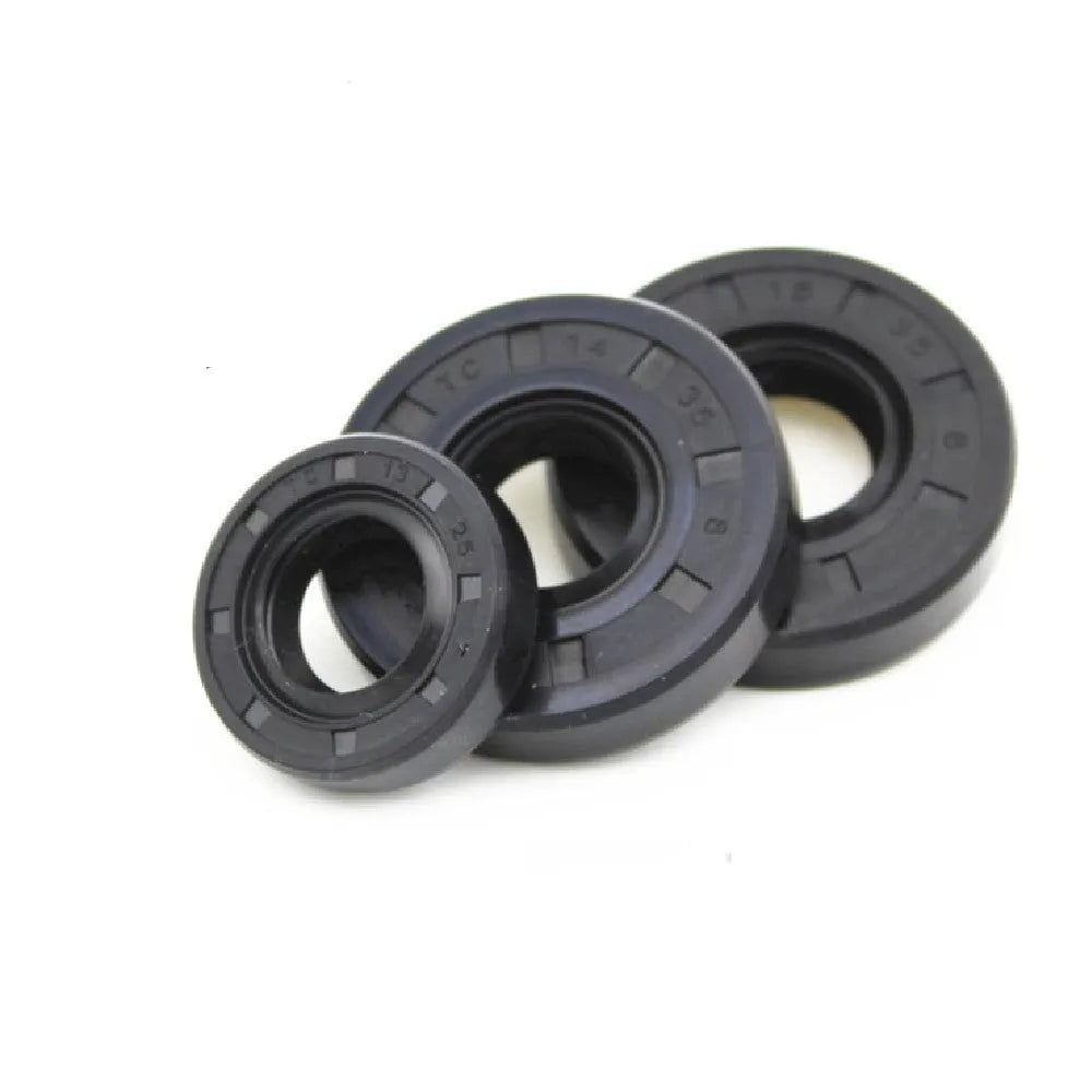 Suzuki AG100 motorcycle oil seal kit with 6 rubber seals on a carbon steel frame, 45mm diameter.