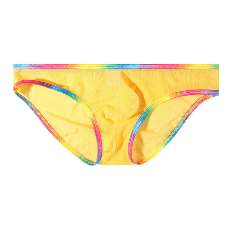 Mesh transparent briefs in solid colours with quick-drying knit fabric construction