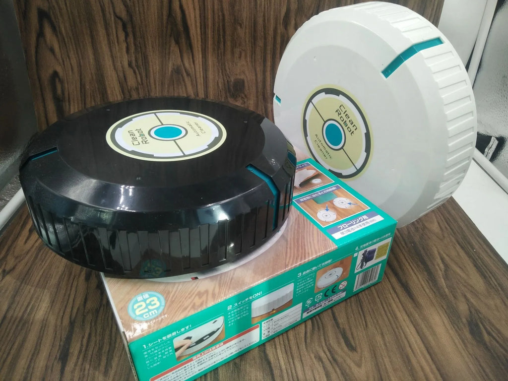 Black and white AC automatic robot vacuum cleaner for household floors