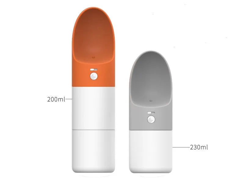 Moestar Rocket pet drinking cup in white grey colour with 270ml capacity and one-button lock