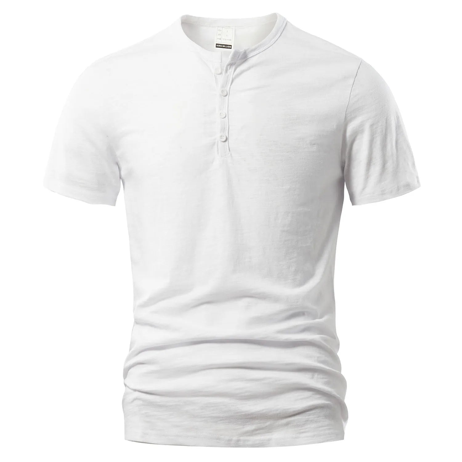 Men's solid colour slub cotton short sleeve T-shirt in British style, shown in dark green.