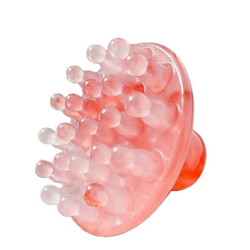 Brown disc massage comb with 21 teeth for scalp and meridian stimulation
