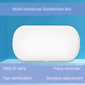 White portable UV steriliser box with wireless charging and aromatherapy function for phones and jewellery