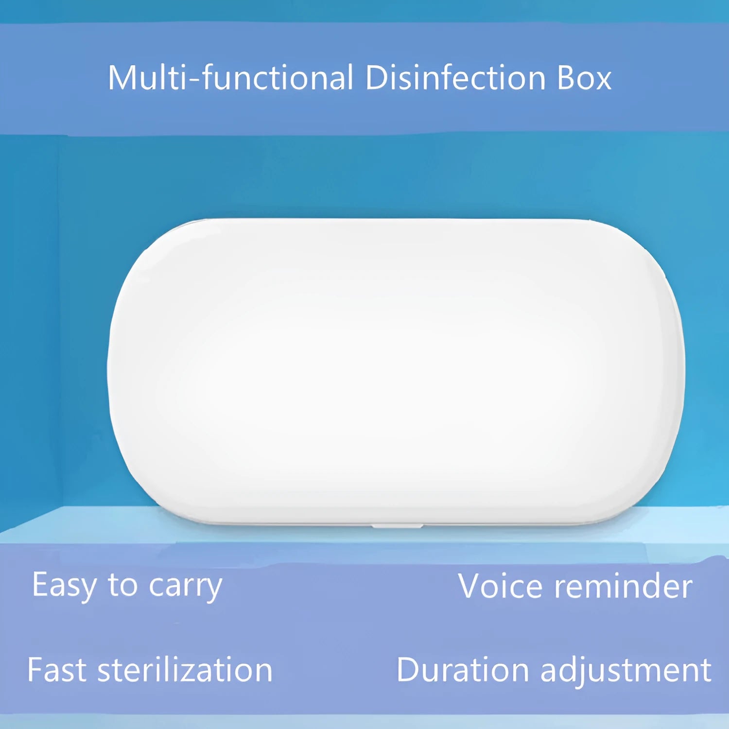 White portable UV steriliser box with wireless charging and aromatherapy function for phones and jewellery