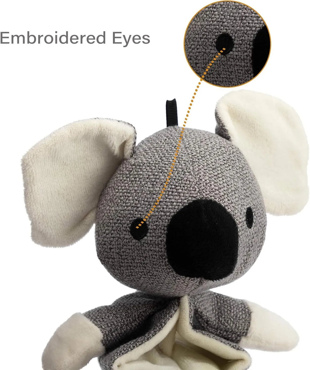 Grey koala plush dog chew toy measuring 30cm with crinkle paper sounds