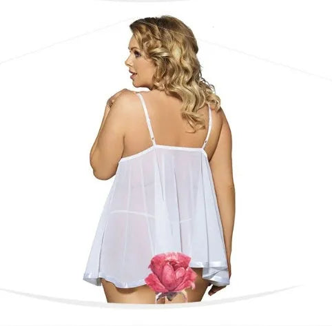 Women's purple lace mesh sleepdress seamless construction lingerie sleepwear
