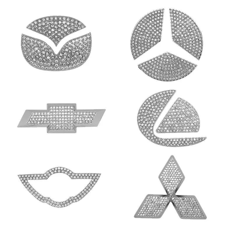 Zinc alloy diamond-pattern steering wheel centre badge sticker for Toyota cars