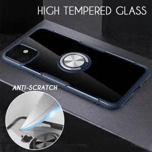 Black PU back cover phone case for iPhone 11 Pro Max showing button access points