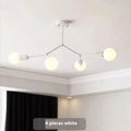 Iron Nordic style chandelier ceiling lamp in black or white with multiple head options