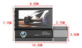 Black three-lens car dash cam with touch screen for 1080p HD vehicle recording