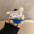 Handmade knitted koala bear backpack design protective sleeve for Apple AirPods case.