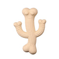 Cactus-shaped dog chew toy in beige, blue, or purple, made from bamboo fibre and rubber.