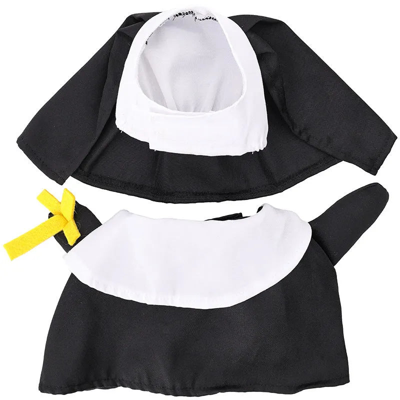 Black polyester nun Halloween costume for cats and dogs with free-size fit