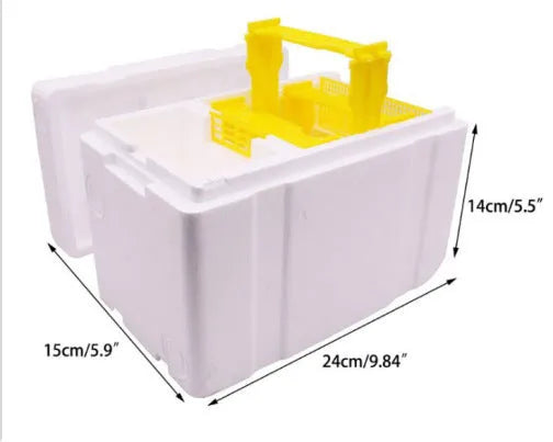 Three white EPS foam mini delivery boxes for bee mating and breeding tool set