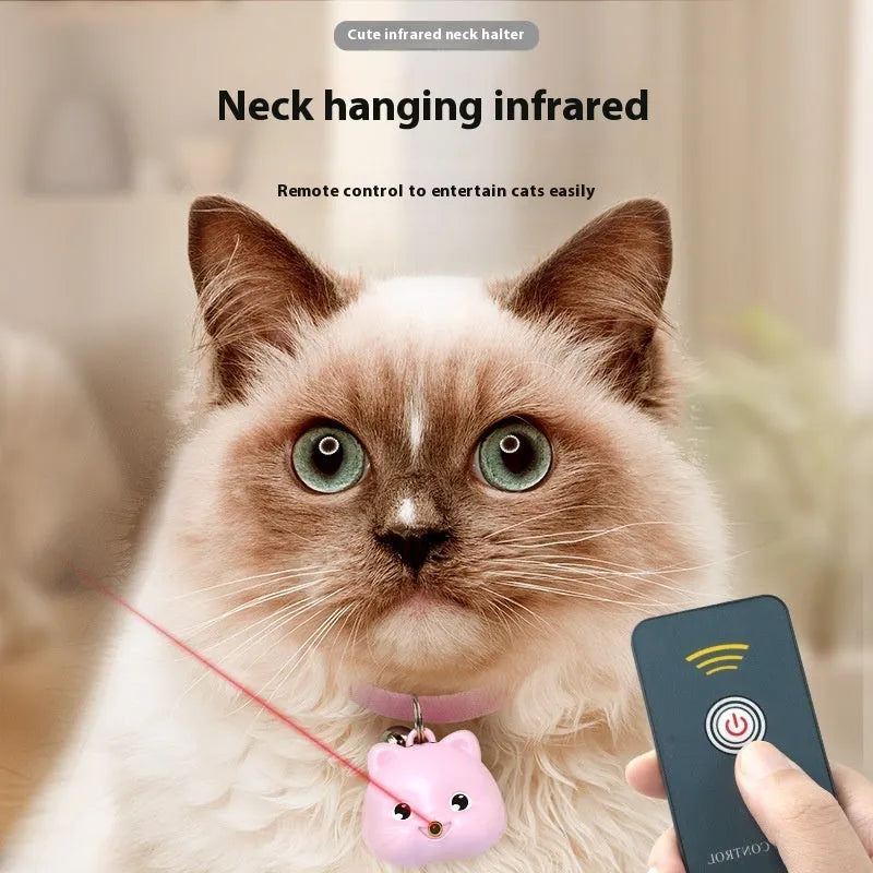Rechargeable remote control cat training collar with infrared sensor and adjustable plastic halter