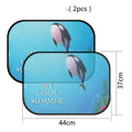 Electrostatic adsorption car side window sunshade with nylon mesh material shown on vehicle window