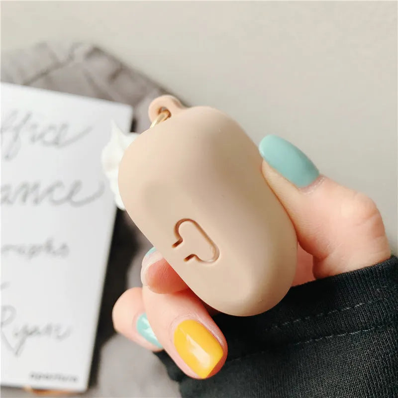 Colourful silicone cylinder protector case for Apple AirPods 2 wireless headset.