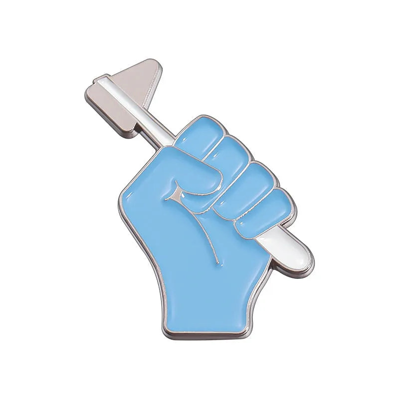 Alloy baking varnish brooch pin with cartoon character design on white background