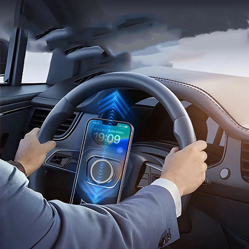 Obsidian Black alloy magnetic adsorption centripetal force mobile phone holder with magnetic disks