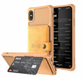 Black PU mobile phone case with a machined geometry pattern on the back, shown next to a gold version.