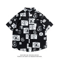 Printed floral pattern short sleeve shirt loose fit casual style