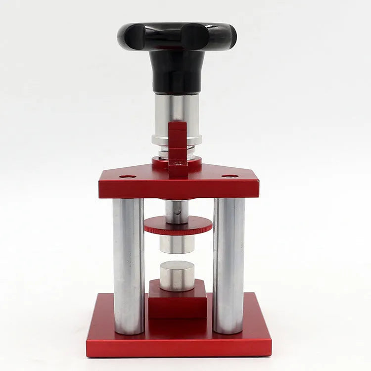 Watch repair spiral cap presser tool with 20 plastic molds for case back and glass replacement