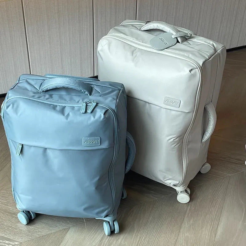 Waterproof oxford cloth luggage suitcase with universal wheels in bluestone green colour