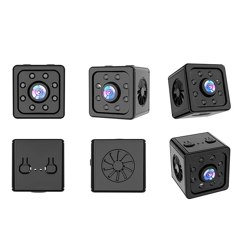 Black K13 HD sports camera with 26cm cube design shown with mounting bracket