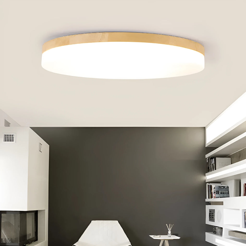 Japanese minimalist wood and acrylic LED ceiling lamp in three available sizes