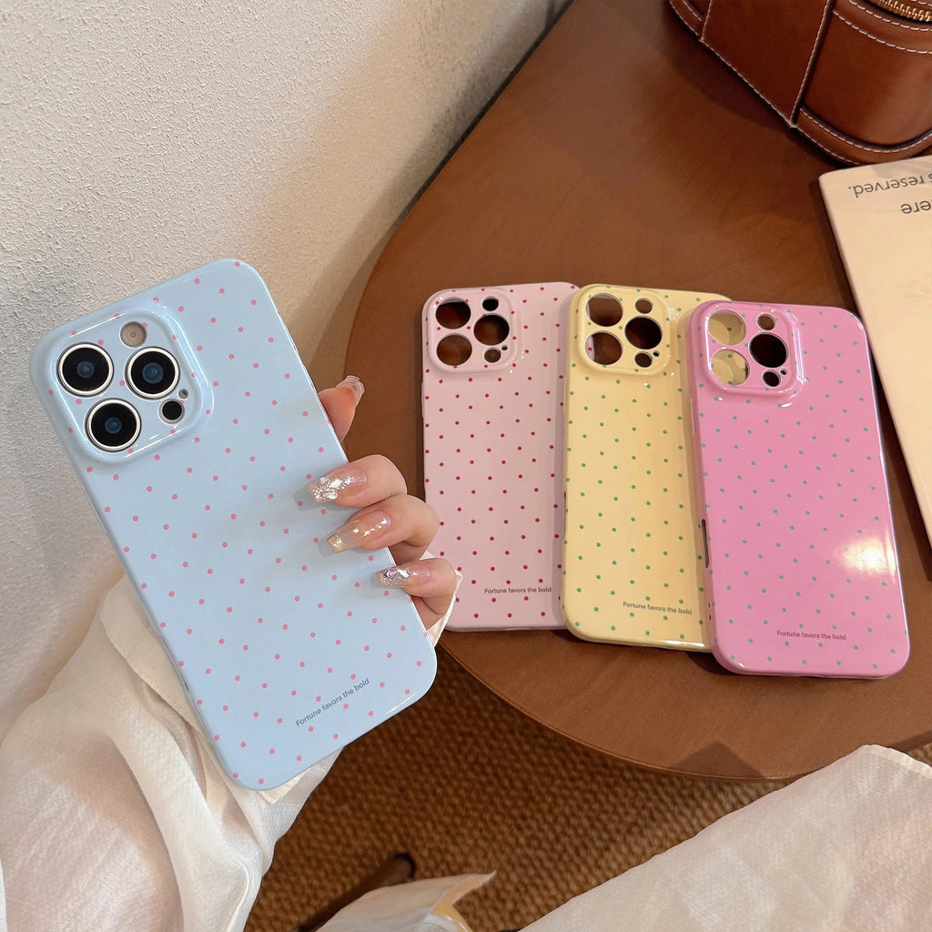 TPU silicone phone case with wavelet dots for Apple iPhone 16 series, soft shell in pink with fall protection