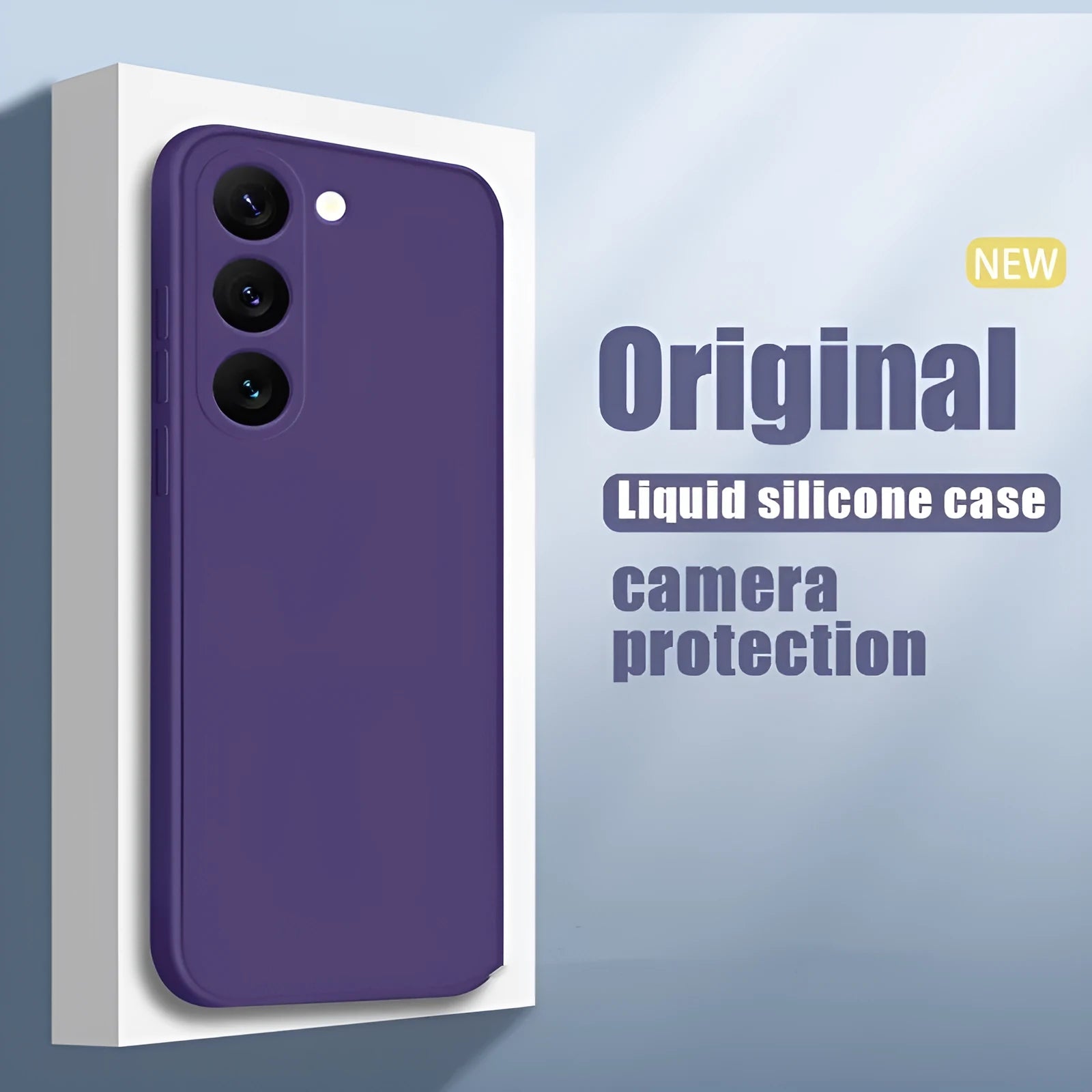 Solid colour drop-resistant liquid silicone phone case for Samsung S24Ultra in black