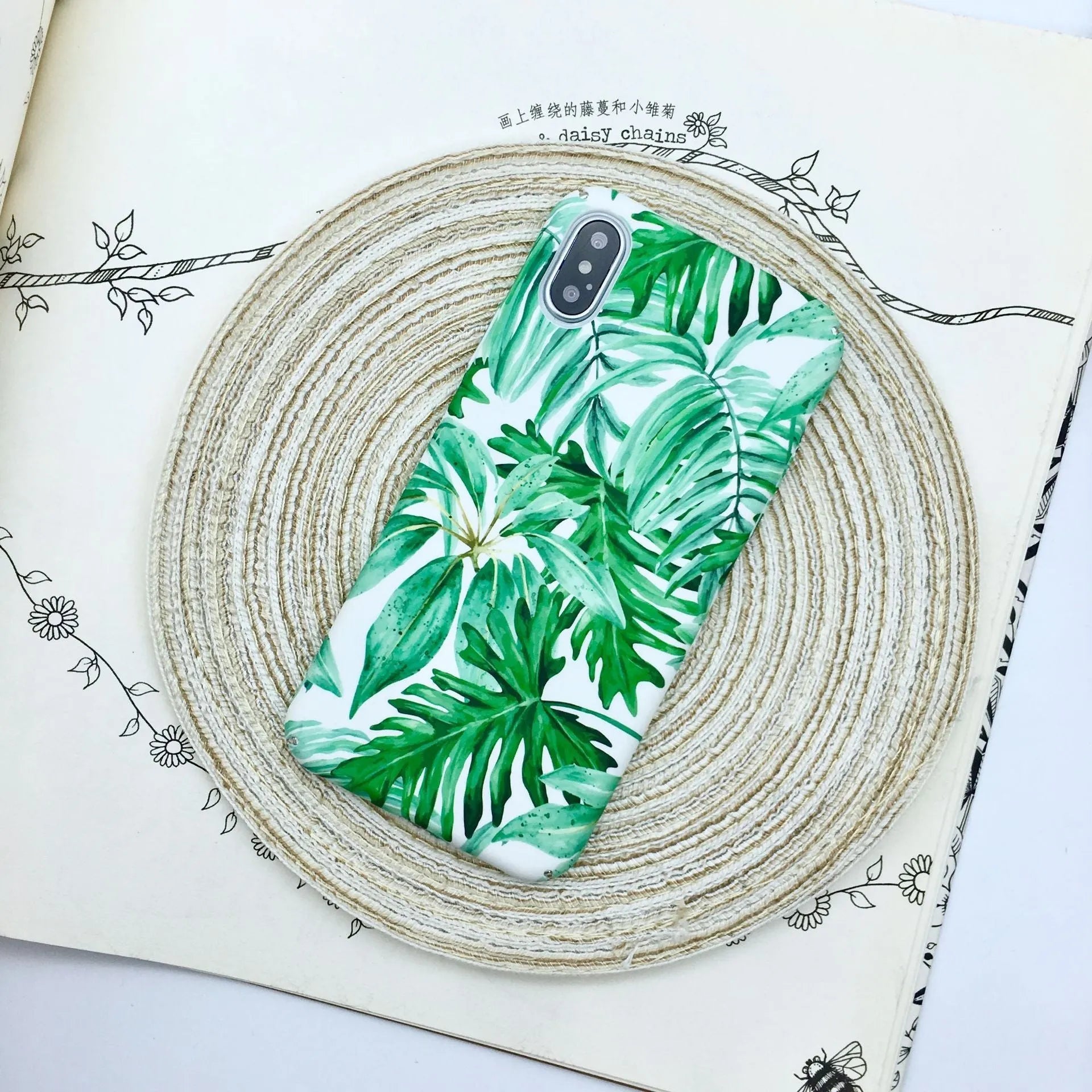 Green and pink painted PC phone case back cover for OPPO VIVO iPhone smartphones