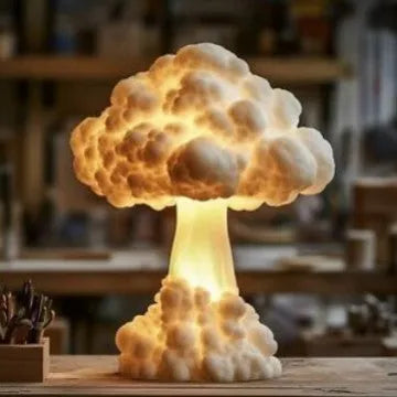 Modern art mushroom cloud shaped table lamp with USB power cable