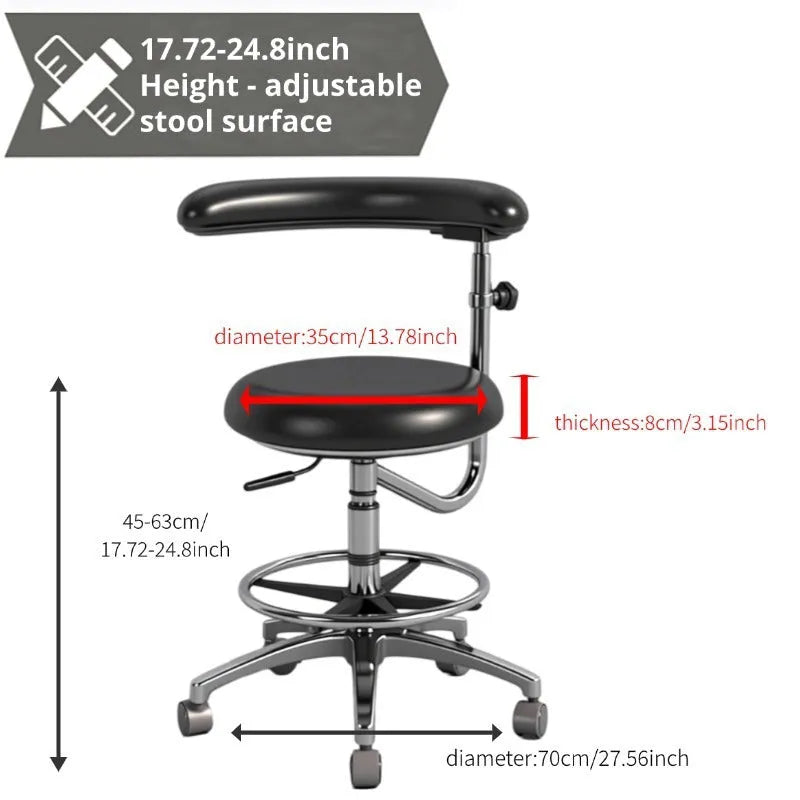 Black leather dental hospital chair for clinics and surgeries