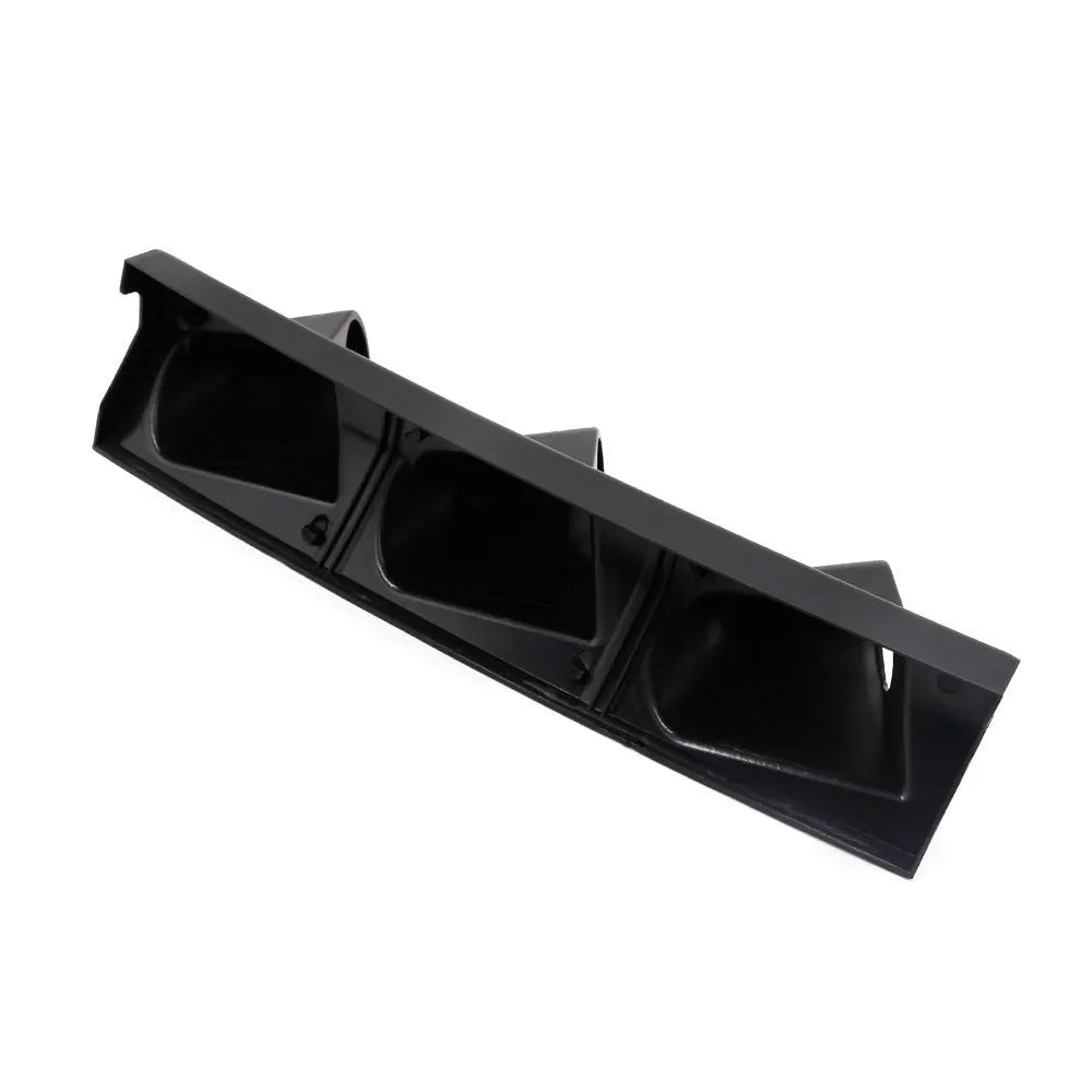 Black three-hole car instrument frame for 52mm gauges in right-hand drive vehicles