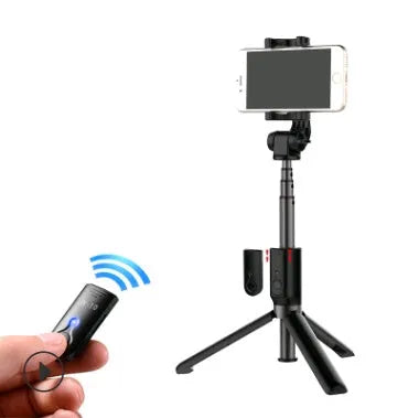 Aluminium alloy Bluetooth selfie stick tripod with remote control in black, pink, or white