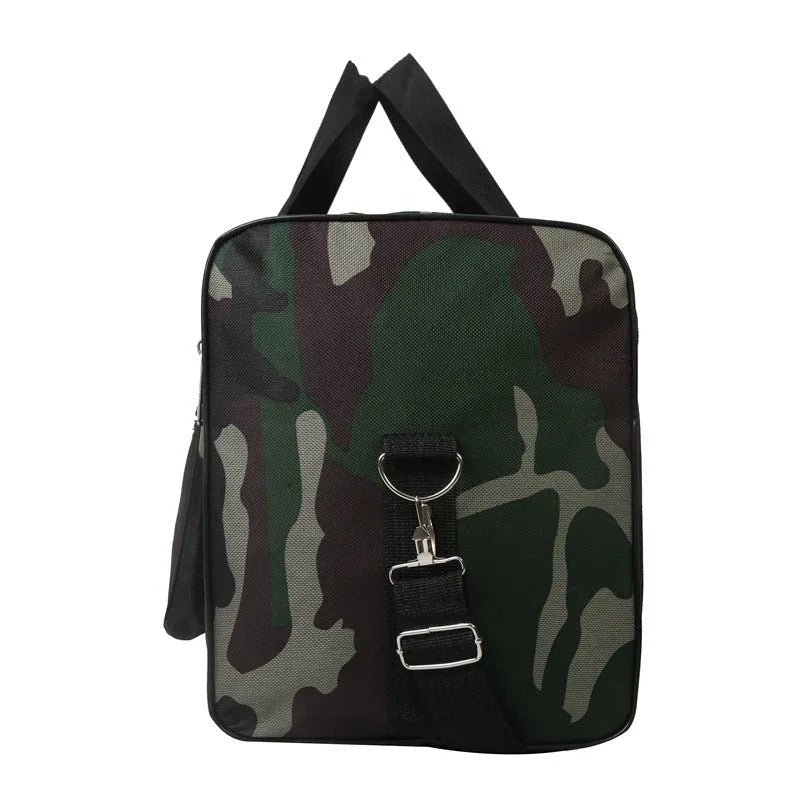 Black camouflage stripes pattern luggage bag with waterproof fabric construction