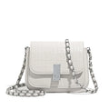 Women's soft PU leather shoulder bag in horizontal square shape with mobile phone pocket
