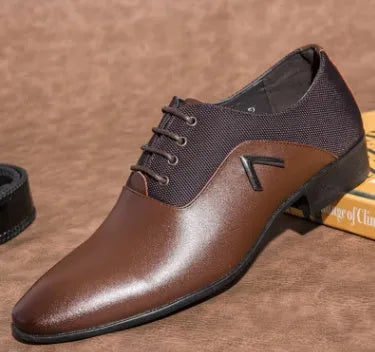 Men's black Oxford dress shoe with a low-cut PU leather upper and rubber sole.