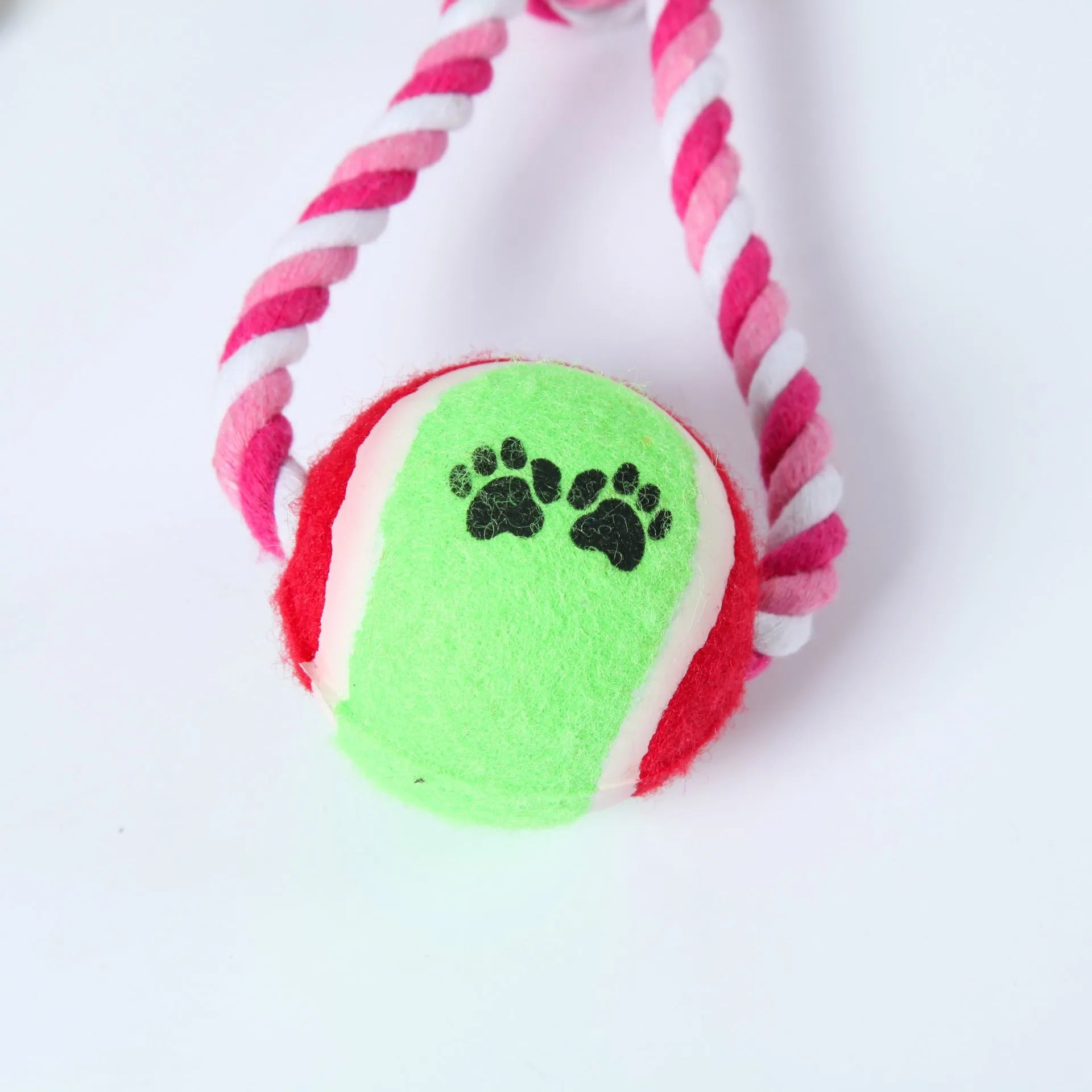 38cm cotton thread dog toy in red and white colours for medium and large breed vent relieving play