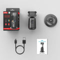 P05 black ABS desktop rotating phone holder with round chassis and seven-colour ambience light