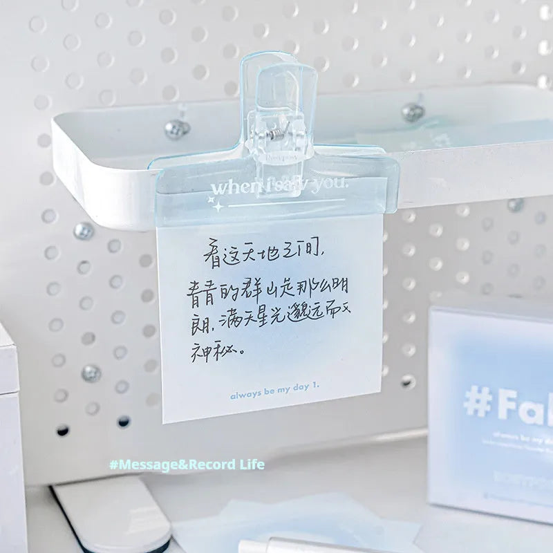 Square gradient parchment multifunctional notepad in blush, blue, green, or purple, 70mm by 70mm.