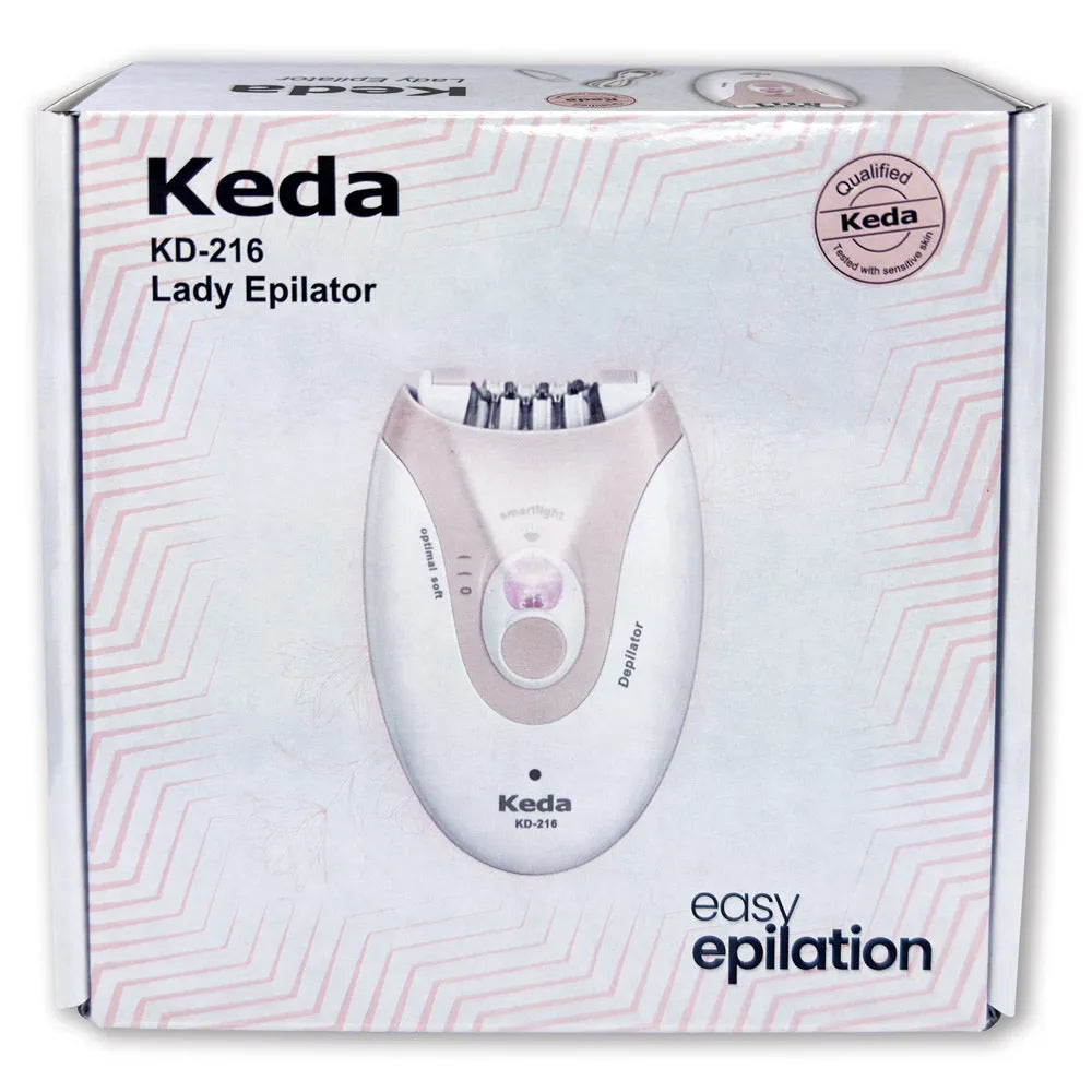 KEDA-216 colour USB electric hair removal device with cleaning brush and charger