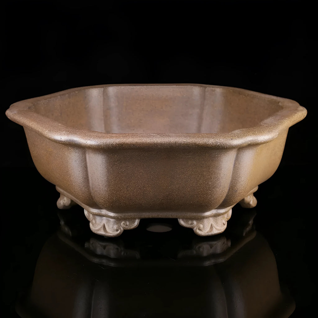 Handmade purple sand bonsai basin for traditional tea plant display
