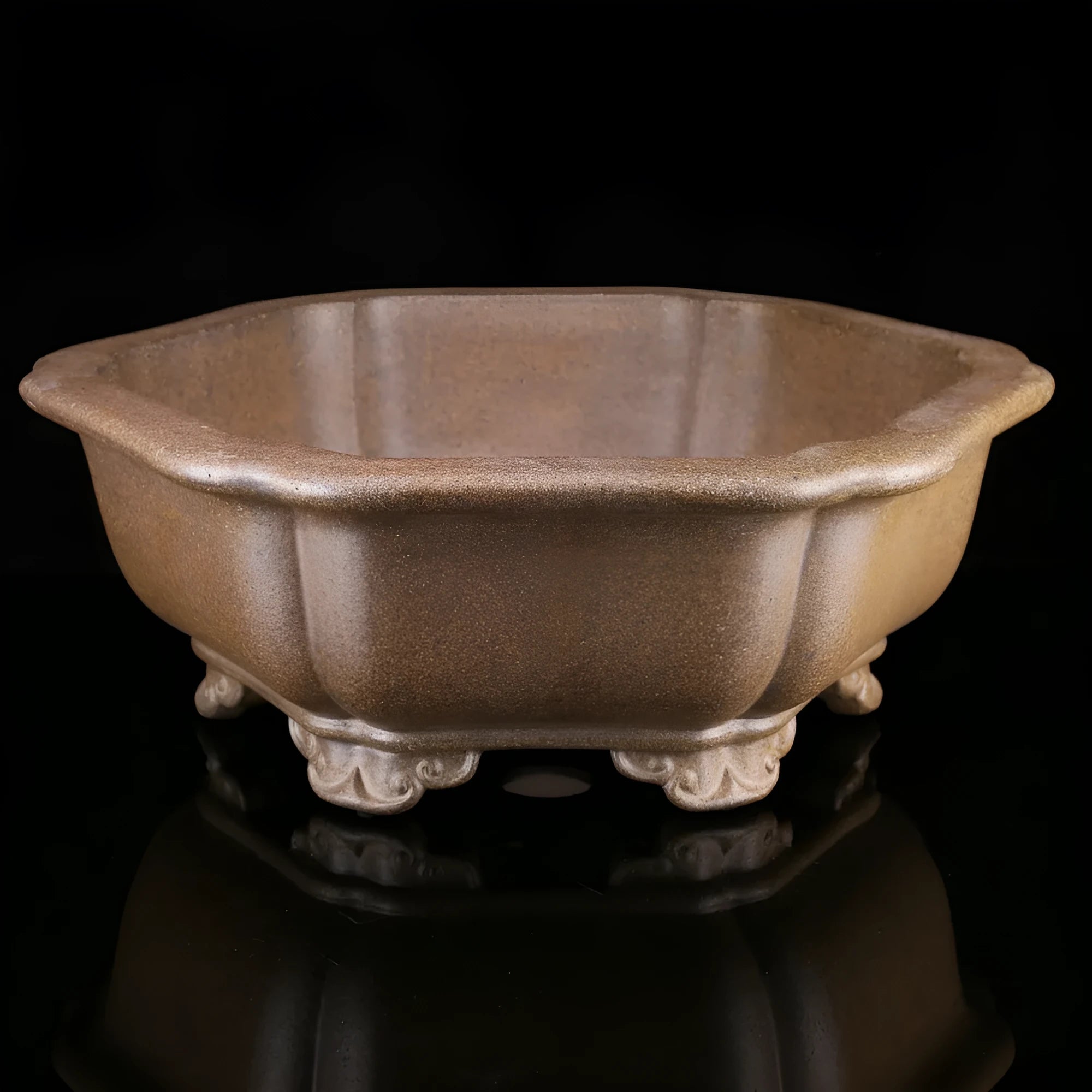 Handmade purple sand bonsai basin for traditional tea plant display